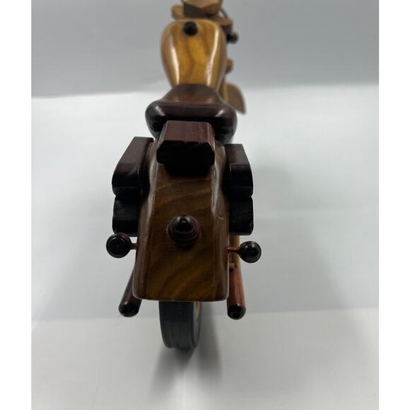 Vintage Handmade Exotic Hard Wood Decorative Motorcycle Bike Harley 14" - Picture 9 of 15